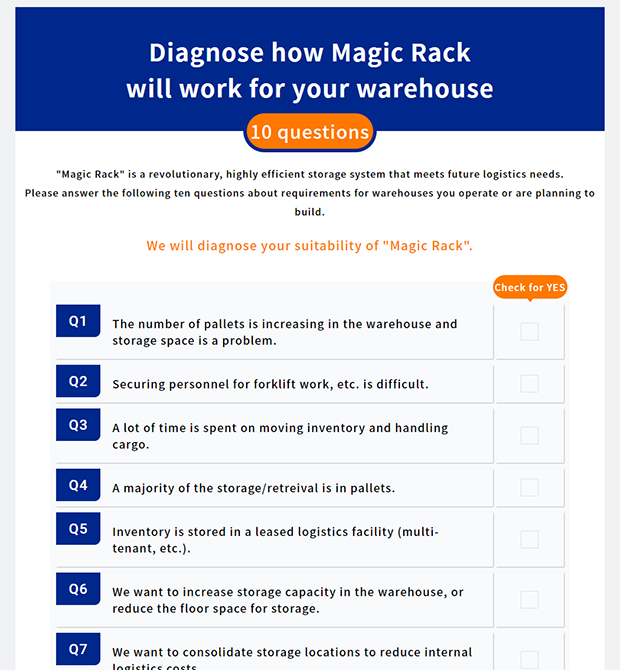 Diagnose how Magic Rack will work for your warehouse